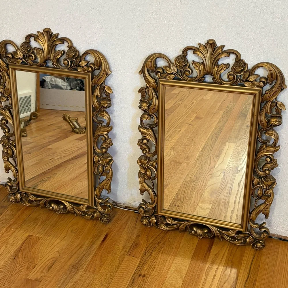 Vintage Homeco syroco gold ornate mirror